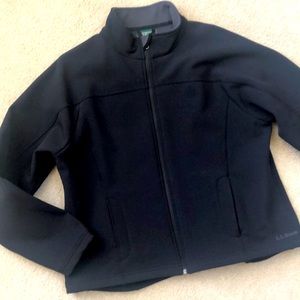 NWOT LL Bean Scuba Fleece Bonded Outerwear Zip Jacket Black